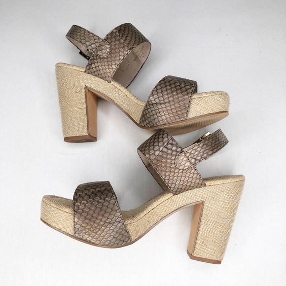 Rosegold Shoes Shoes - ROSEGOLD Reptile Look Leather Bronze Sandals, 37.5